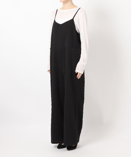 Spick & Span（スピックアンドスパン）の「《WEB限定 / 追加》ドットジャガードサロペット（サロペット/オーバーオール・レディース・ブラック・36/38）」の22枚目の写真
