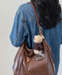 SHEPP（シープ）の「【3WAY/大容量！】フロントポケット フェイクレザーリュック ショルダートート（ショルダーバッグ）」