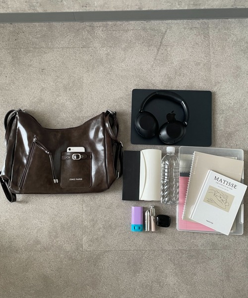 SHEPP(シープ)の「【3WAY/大容量!】フロントポケット フェイクレザーリュック ショルダートート(ショルダーバッグ・レディース・ブラウン/ブラック/ダークブラウン・F)」の18枚目の写真