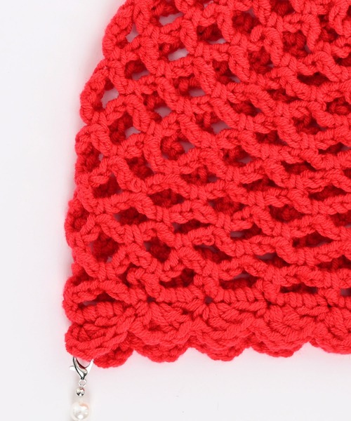 Narcissus（ナルシス）の「パールリボンビーニー（ニットキャップ/ビーニー・レディース・ブラック/レッド・FREE）」の8枚目の写真