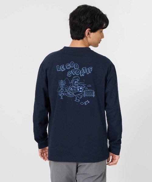 le coq sportif(ルコックスポルティフ)の「【le coq sportif/ルコック】アソート スポーツグラフィック バックプリント長袖Tシャツ(吸汗/綿混)(Tシャツ/カットソー・メンズ・ネイビー/ホワイト/イエロー・L/M/S/XXL/XL)」の1枚目の写真