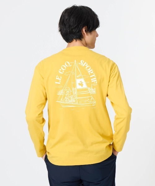 le coq sportif(ルコックスポルティフ)の「【le coq sportif/ルコック】アソート スポーツグラフィック バックプリント長袖Tシャツ(吸汗/綿混)(Tシャツ/カットソー・メンズ・ネイビー/ホワイト/イエロー・L/M/S/XXL/XL)」の3枚目の写真