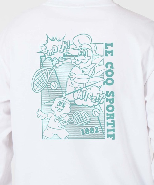 le coq sportif(ルコックスポルティフ)の「【le coq sportif/ルコック】アソート スポーツグラフィック バックプリント長袖Tシャツ(吸汗/綿混)(Tシャツ/カットソー・メンズ・ネイビー/ホワイト/イエロー・L/M/S/XXL/XL)」の4枚目の写真