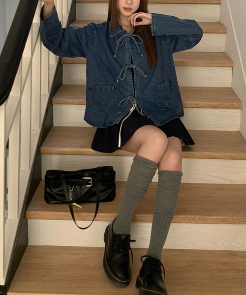 ViViDAY(ビビデー)の「フロントリボンデニムジャケット(ブルゾン・レディース・ブルー/ブラック・M)」の12枚目の写真