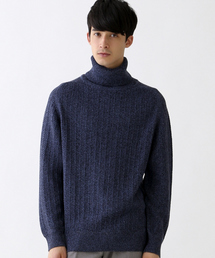 ABAHOUSE | コットン/アクリル ヘリンボーンタートルネック(ニット/セーター)