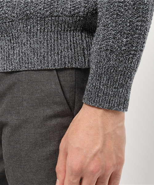 ABAHOUSE（アバハウス）の「コットン/アクリル ヘリンボーンタートルネック（ニット/セーター・メンズ・ブラック×ホワイト/ベージュ/ネイビー・2/3/4）」の7枚目の写真