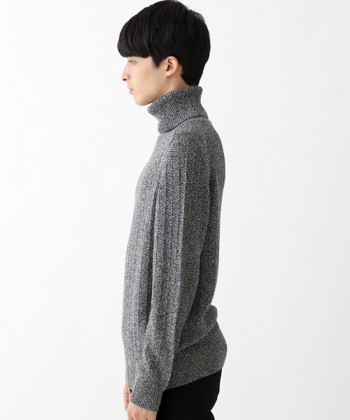 ABAHOUSE（アバハウス）の「コットン/アクリル ヘリンボーンタートルネック（ニット/セーター・メンズ・ブラック×ホワイト/ベージュ/ネイビー・2/3/4）」の12枚目の写真