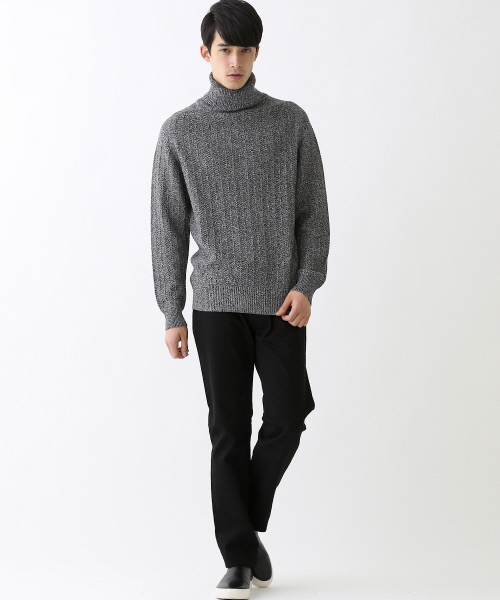 ABAHOUSE（アバハウス）の「コットン/アクリル ヘリンボーンタートルネック（ニット/セーター・メンズ・ブラック×ホワイト/ベージュ/ネイビー・2/3/4）」の17枚目の写真