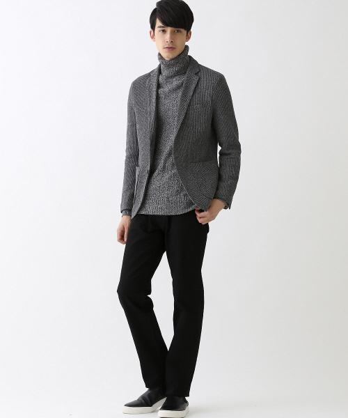 ABAHOUSE（アバハウス）の「コットン/アクリル ヘリンボーンタートルネック（ニット/セーター・メンズ・ブラック×ホワイト/ベージュ/ネイビー・2/3/4）」の9枚目の写真