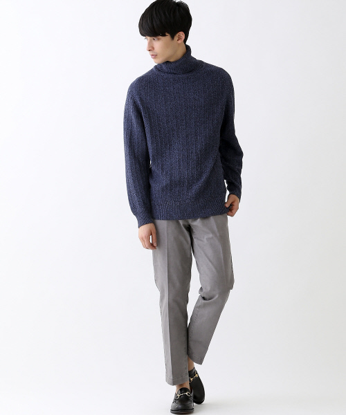 ABAHOUSE（アバハウス）の「コットン/アクリル ヘリンボーンタートルネック（ニット/セーター・メンズ・ブラック×ホワイト/ベージュ/ネイビー・2/3/4）」の10枚目の写真