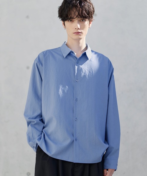ETELIO（エテリオ）の「イージーケアレギュラーカラーブロードシャツ（シャツ/ブラウス・メンズ・ブルー/チャコール/ストライプ/ホワイト・S/M/L/XL）」の3枚目の写真