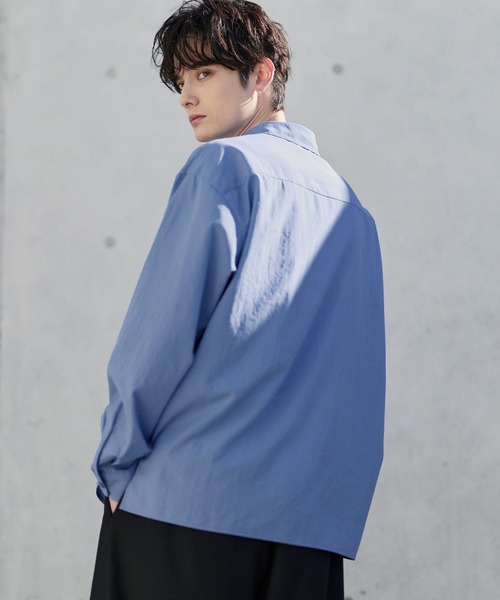 ETELIO（エテリオ）の「イージーケアレギュラーカラーブロードシャツ（シャツ/ブラウス・メンズ・ブルー/チャコール/ストライプ/ホワイト・S/M/L/XL）」の6枚目の写真