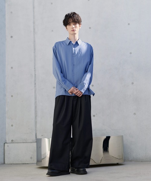 ETELIO（エテリオ）の「イージーケアレギュラーカラーブロードシャツ（シャツ/ブラウス・メンズ・ブルー/チャコール/ストライプ/ホワイト・S/M/L/XL）」の9枚目の写真