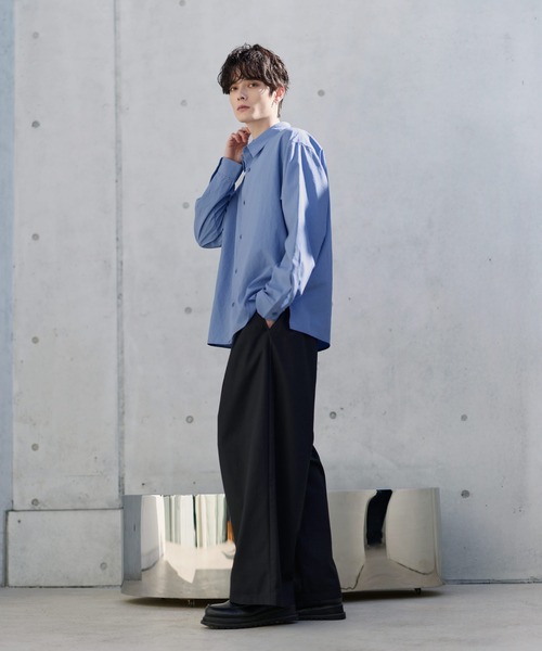 ETELIO（エテリオ）の「イージーケアレギュラーカラーブロードシャツ（シャツ/ブラウス・メンズ・ブルー/チャコール/ストライプ/ホワイト・S/M/L/XL）」の11枚目の写真