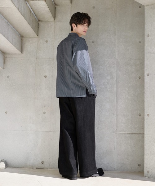 ETELIO（エテリオ）の「イージーケアレギュラーカラーブロードシャツ（シャツ/ブラウス・メンズ・ブルー/チャコール/ストライプ/ホワイト・S/M/L/XL）」の16枚目の写真