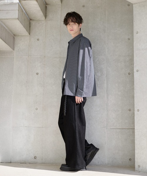 ETELIO（エテリオ）の「イージーケアレギュラーカラーブロードシャツ（シャツ/ブラウス・メンズ・ブルー/チャコール/ストライプ/ホワイト・S/M/L/XL）」の17枚目の写真