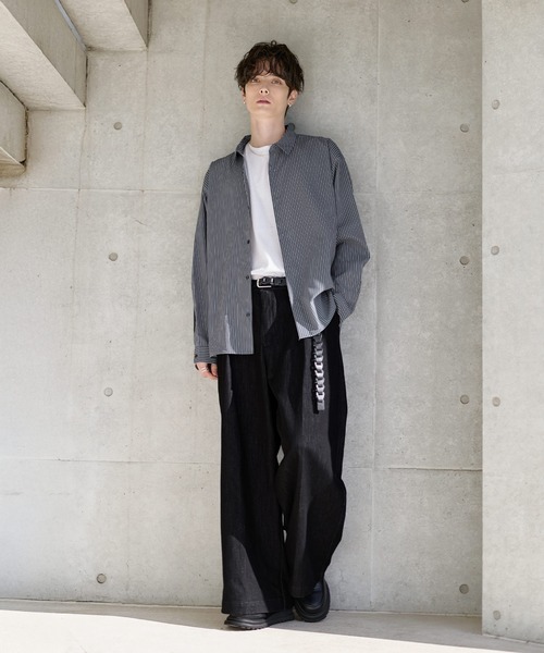 ETELIO（エテリオ）の「イージーケアレギュラーカラーブロードシャツ（シャツ/ブラウス・メンズ・ブルー/チャコール/ストライプ/ホワイト・S/M/L/XL）」の18枚目の写真