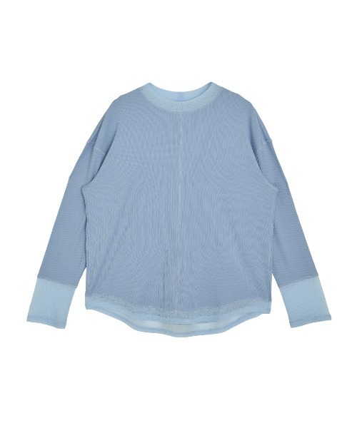 Ameri(アメリ)の「COTTON SILK SOFT TOP(Tシャツ/カットソー・レディース・アイボリー/ライトブルー/スミクロ・FREE)」の19枚目の写真