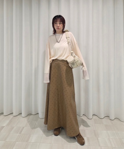 Ameri(アメリ)の「COTTON SILK SOFT TOP(Tシャツ/カットソー・レディース・アイボリー/ライトブルー/スミクロ・FREE)」の4枚目の写真