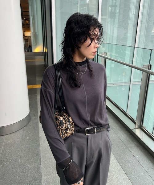 Ameri(アメリ)の「COTTON SILK SOFT TOP(Tシャツ/カットソー・レディース・アイボリー/ライトブルー/スミクロ・FREE)」の9枚目の写真