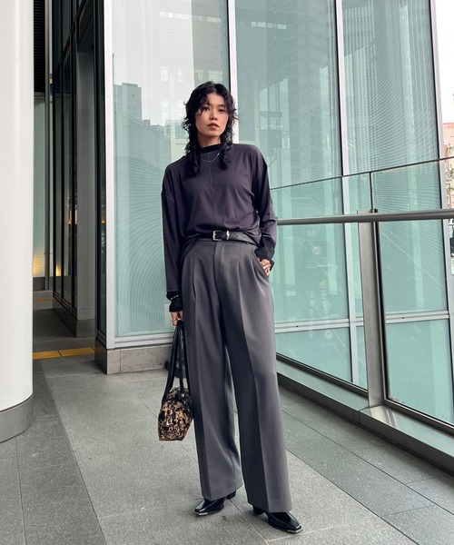 Ameri(アメリ)の「COTTON SILK SOFT TOP(Tシャツ/カットソー・レディース・アイボリー/ライトブルー/スミクロ・FREE)」の10枚目の写真