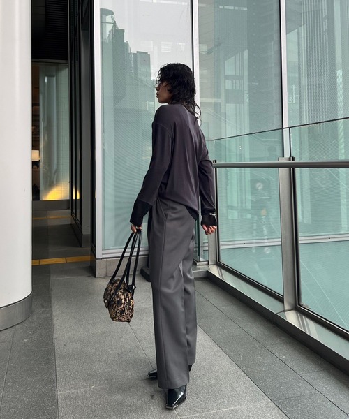 Ameri(アメリ)の「COTTON SILK SOFT TOP(Tシャツ/カットソー・レディース・アイボリー/ライトブルー/スミクロ・FREE)」の11枚目の写真