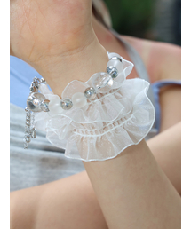 MEENDERI（ミーンデリ）の「BEADS CHAIN BRACELET - WHITE（ブレスレット）」