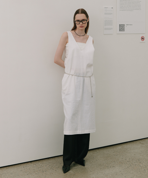 320SHOWROOM(320ショールーム)の「Two-Way Wrap Sleeveless Long Linen Dress White(ワンピース・レディース・その他・ONE SIZE)」の3枚目の写真