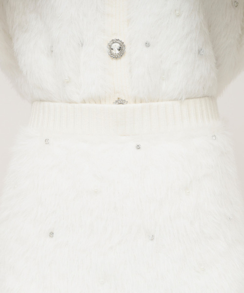 ROYAL PARTY(ロイヤルパーティー)の「パールビジューシャギーミニスカート(スカート・レディース・オフホワイト/ピンク/ブルー・FREE)」の13枚目の写真