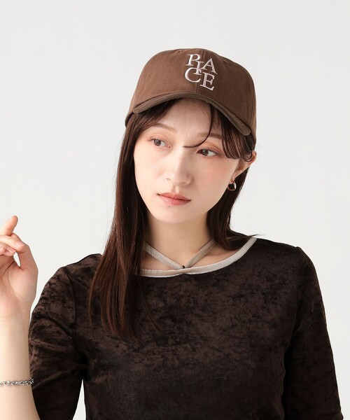 BEAMS HEART(ビームスハート)の「ヘリンボーン 刺繍 キャップ(キャップ・レディース・ブラック/グレー/ブラウン・ONE SIZE)」の6枚目の写真