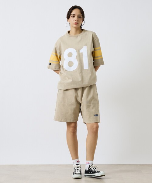 Barbarian（バーバリアン）の「【BARBARIAN / バーバリアン】Crewneck Short ナンバリング / クルーネックショート/ユニセックス（ナンバリング）（Tシャツ/カットソー・メンズ・ライトベージュ/オレンジ・XL/L/M/S）」の7枚目の写真