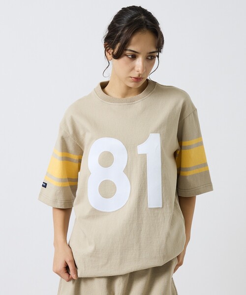 Barbarian（バーバリアン）の「【BARBARIAN / バーバリアン】Crewneck Short ナンバリング / クルーネックショート/ユニセックス（ナンバリング）（Tシャツ/カットソー・メンズ・ライトベージュ/オレンジ・XL/L/M/S）」の9枚目の写真