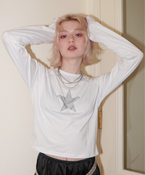 IMARI(イマリ)の「【 IMARI / イマリ 】 ワンポイント スター ラグラン ロンT(Tシャツ/カットソー・レディース・ブラック/ホワイト・FREE)」の14枚目の写真