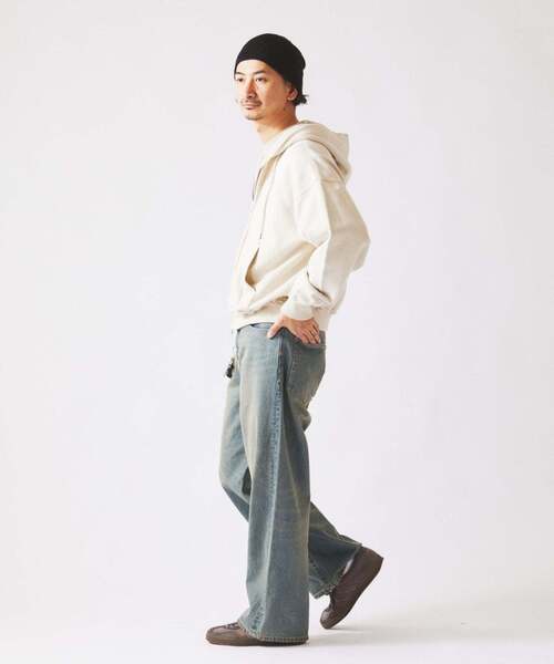 JOURNAL STANDARD relume(ジャーナルスタンダード レリューム)の「スモーキーデニム 11oz ワイドパンツ(デニムパンツ・メンズ・クリアブルー/ブラック系その他/コバルトブルー・MEDIUM/LARGE)」の4枚目の写真