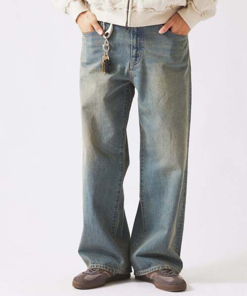 JOURNAL STANDARD relume(ジャーナルスタンダード レリューム)の「スモーキーデニム 11oz ワイドパンツ(デニムパンツ・メンズ・クリアブルー/ブラック系その他/コバルトブルー・MEDIUM/LARGE)」の6枚目の写真