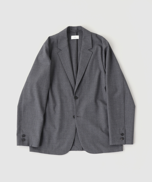 ATON（エイトン）の「ATON（エイトン）WOOL TROPICAL TAILORED JACKET（テーラードジャケット・メンズ・チャコールグレー/ブラック・4/6）」の2枚目の写真