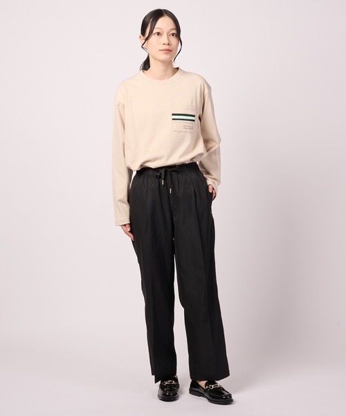 Arnold Palmer（アーノルドパーマー）の「パネルリブ ポケット シェア ロングTシャツ（Tシャツ/カットソー・レディース・ブラック/ホワイト/ライトベージュ・LL/L/M/S/XS）」の13枚目の写真