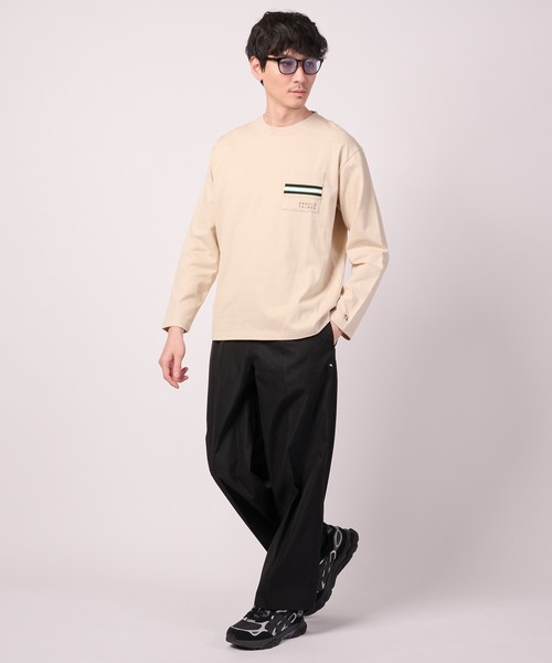 Arnold Palmer（アーノルドパーマー）の「パネルリブ ポケット シェア ロングTシャツ（Tシャツ/カットソー・レディース・ブラック/ホワイト/ライトベージュ・LL/L/M/S/XS）」の15枚目の写真
