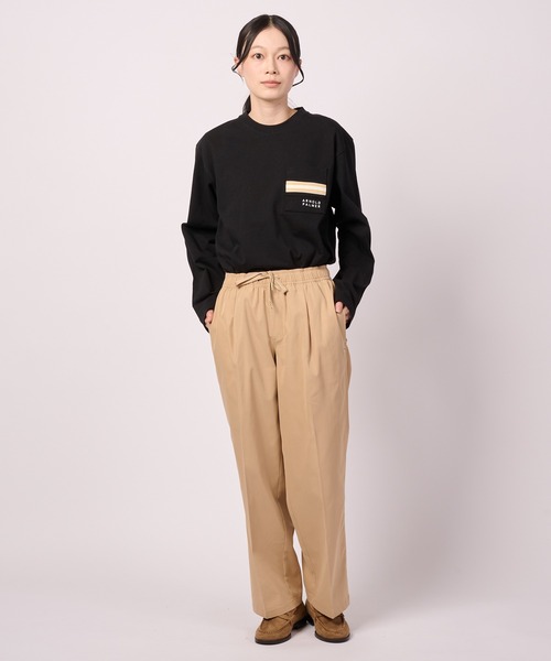 Arnold Palmer（アーノルドパーマー）の「パネルリブ ポケット シェア ロングTシャツ（Tシャツ/カットソー・レディース・ブラック/ホワイト/ライトベージュ・LL/L/M/S/XS）」の10枚目の写真