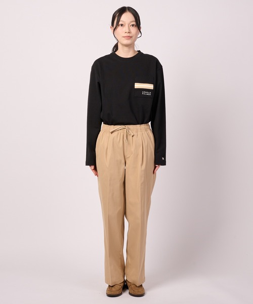 Arnold Palmer（アーノルドパーマー）の「パネルリブ ポケット シェア ロングTシャツ（Tシャツ/カットソー・レディース・ブラック/ホワイト/ライトベージュ・LL/L/M/S/XS）」の9枚目の写真
