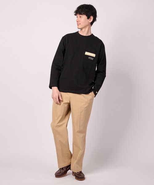 Arnold Palmer（アーノルドパーマー）の「パネルリブ ポケット シェア ロングTシャツ（Tシャツ/カットソー・レディース・ブラック/ホワイト/ライトベージュ・LL/L/M/S/XS）」の12枚目の写真