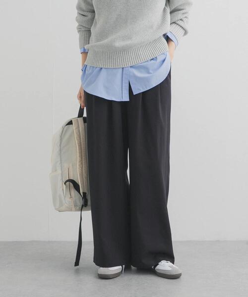 URBAN RESEARCH DOORS（アーバンリサーチドアーズ）の「『仁村紗和さん着用』『UR TECH』完声タックギャザーワイドパンツ（その他パンツ・レディース・ブラック/グレー系その他/チャコールグレー・LARGE/MEDIUM/SMALL）」の8枚目の写真