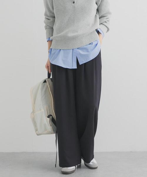 URBAN RESEARCH DOORS（アーバンリサーチドアーズ）の「『仁村紗和さん着用』『UR TECH』完声タックギャザーワイドパンツ（その他パンツ・レディース・ブラック/グレー系その他/チャコールグレー・LARGE/MEDIUM/SMALL）」の9枚目の写真