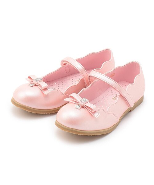 mezzo piano(メゾピアノ)の「スカラップリボン バレエシューズ(バレエシューズ・キッズ・ブラック/ライトピンク/ホワイト・21cm/19cm/20cm/18cm/17cm)」の3枚目の写真