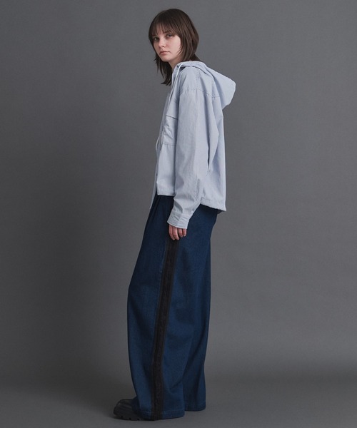 Confirm(コンファーム)の「Lace Line Pants / レースライン ワイド デニムパンツ メンズ レディース ユニセックス(デニムパンツ・メンズ・ブラック/ネイビー・S/M/L)」の11枚目の写真