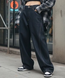 A'GEM/9 × .kom 『A'gem/エージェム』Super Wide Denim Pants/スーパーワイドデニムパンツ