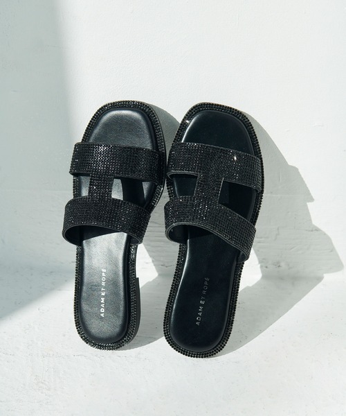 ADAM ET ROPE'（アダムエロペ）の「Iストラップラインストーンサンダル（サンダル・レディース・ブラック/ベージュ/ブラウン/シルバー・36/37/38/39）」の16枚目の写真