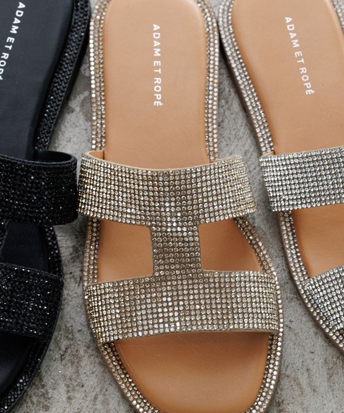 ADAM ET ROPE'（アダムエロペ）の「Iストラップラインストーンサンダル（サンダル・レディース・ブラック/ベージュ/ブラウン/シルバー・36/37/38/39）」の17枚目の写真