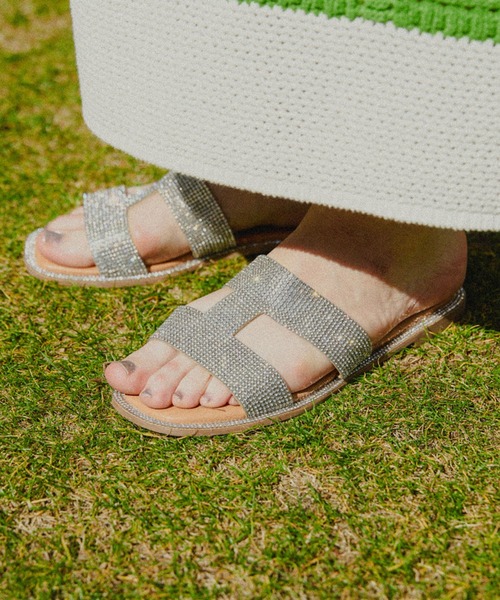 ADAM ET ROPE'（アダムエロペ）の「Iストラップラインストーンサンダル（サンダル・レディース・ブラック/ベージュ/ブラウン/シルバー・36/37/38/39）」の21枚目の写真