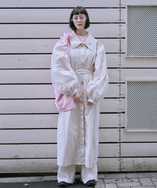 HONEY MI HONEY（ハニーミーハニー）の「rose satin ribbon tote bag（トートバッグ・レディース・ブラック/アイボリー/ピンク・FREE）」の7枚目の写真